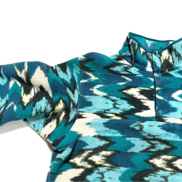 Patagonia Vintage Small Synchilla Trout Tales Elwha Blue Snap-T Fleece - Picture 7 of 15